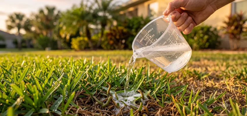 soapy water application on lawn issue